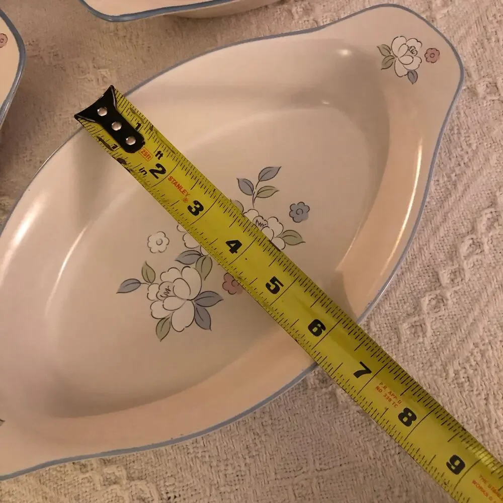 VTG Chantilly Floral‎ Casserole Serving Dish Japan Hand Painted Set of 5 Cottage